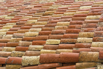 Orange tiles on the italian roof
