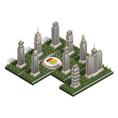 Collection of skyscrapers isometric.