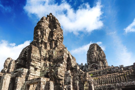 Angkor Thom, a UNESCO site, just outside Siem Reap, Cambodia, famous for its Hindu, now Buddhist, temple ruins