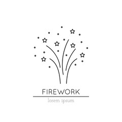 Firework line icon