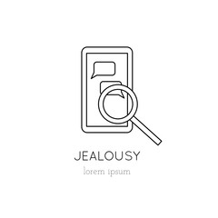 Jealousy line icon