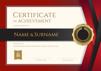 Luxury certificate template with elegant border frame, Diploma design for graduation or completion