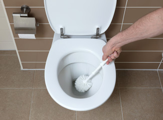 White toilet bowl in the bathroom