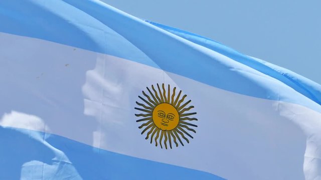 Argentina - Real national flag waving in the wind