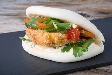Chinese street food stuffed wrap