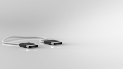 3d rendering of USB type C connector with nice background