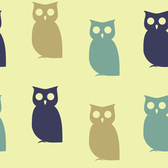 Seamless concept pattern of owls