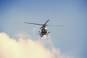 Fototapeta na wymiar Military helicopters in the sky