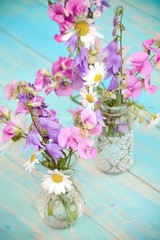 Grußkarte - bunter Blumenstrauß