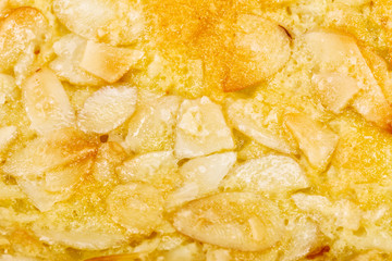 Close up homemade almond cookie isolated on white