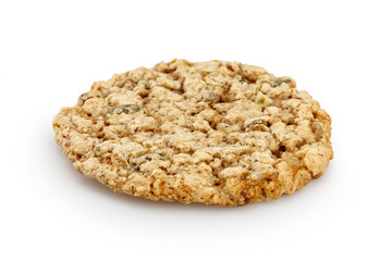 Handmade oatmeal cookies isolated on white background