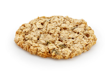 Oatmeal cookie isolated on white background