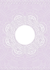 delicate elegant invitation card with lace frame