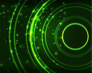 Neon circles abstract background