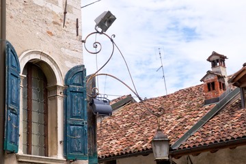 Feltre, Belluno Italia particolari del centro storico medioevale - '900