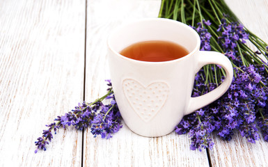 Cup of tea and lavender