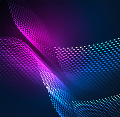 Glowing particles wave design template