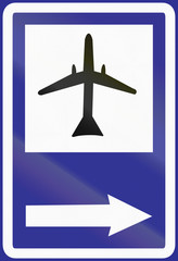 Fototapeta premium Airport - Information road sign in Uruguay