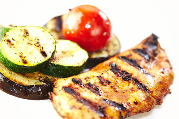 Grilled Chicken Breast with Grilled Vegetables