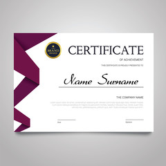 Certificate Template - horizontal elegant vector document