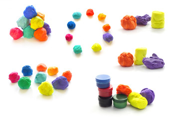 Modeling clay balls on white