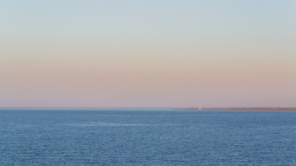 The lighthouse in sunsetlight, L'Ampolla, Catalonia, Spain