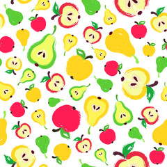 Apple Pear Background Painted Pattern