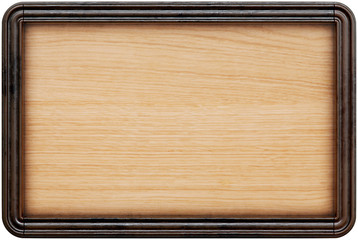 wooden frame board, menu board. isolated on white. 3d rendering