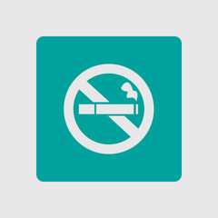 No smoke icon. Stop smoking symbol. Vector illustration. Filter-tipped cigarette. Icon for public places. 