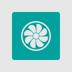 Exhaust fan icon. Ventilator symbol. Flat design style.