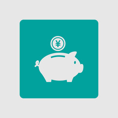 Piggy bank icon. Pictograph of moneybox. Flat design.