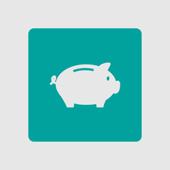Piggy bank icon. Pictograph of moneybox. Flat design.