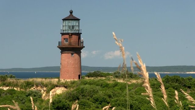 Gay Head Aquinnah lighthouse from observation deck on Martha's Vineyard