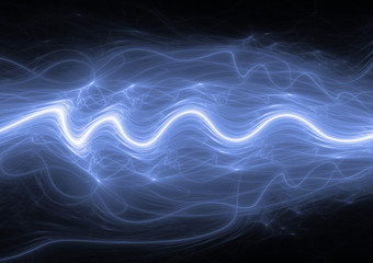 Blue lightning, abstract plasma background