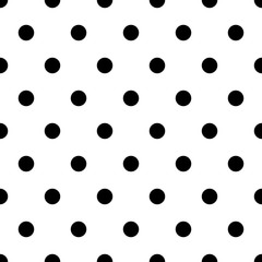 Retro pattern with black polka dots on white background - retro seamless pattern for backgrounds, blogs, www, scrapbooks, party or baby shower invitations and wedding cards.