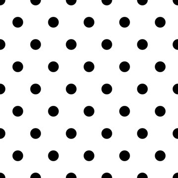 Retro pattern with black polka dots on white background - retro seamless pattern for backgrounds, blogs, www, scrapbooks, party or baby shower invitations and wedding cards.