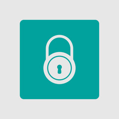 Lock icon.  Flat design style. Access to the user.