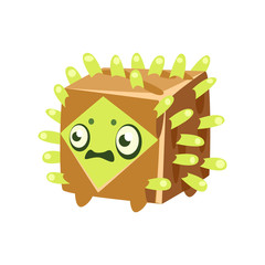 Cute fantastic plant character square shape, nature element cartoon vector Illustration