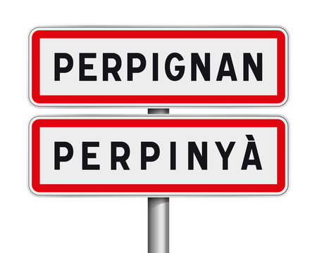 Panneau d&acute;entr&eacute;e d&acute;agglom&eacute;ration - Perpignan Perpinya