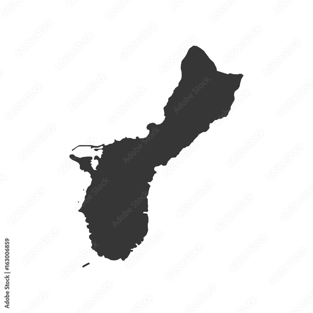 Wall mural Guam map silhouette