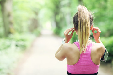 Woman jogging in the forest