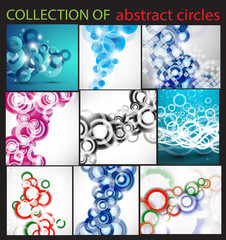 Collection of vector abstract background with colorful circles