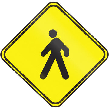 Road sign used in Uruguay - Pedestrian Crossing