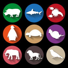Vector set of animal icons / buttons