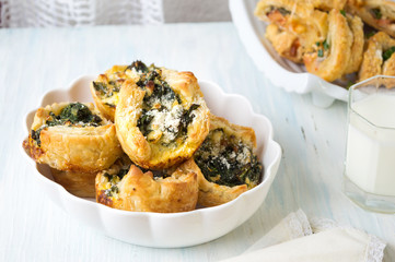Homemade spinach pie with yogurt
