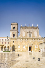 Fototapeta na wymiar Cathedral in city center of Brindisi, Puglia, Italy