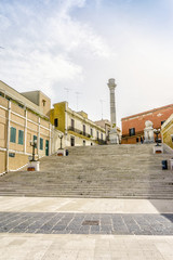 Roman column in city center of Brindisi, south Italy