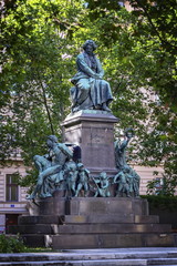 Fototapeta na wymiar Beethoven monument on the Beethovenplatz square in Vienna, Austr