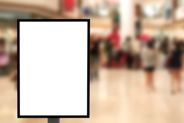 Vertical poster billboard sign mock up template with copy space for your text message or content in modern shopping mall. Ready for your design