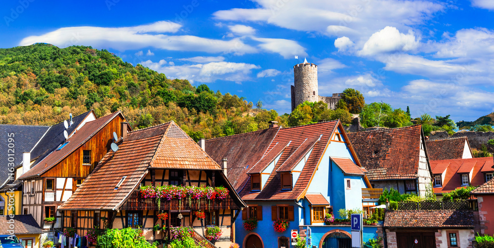 Wall mural kaysersberg - one of the most beautiful villages of france, alsace region